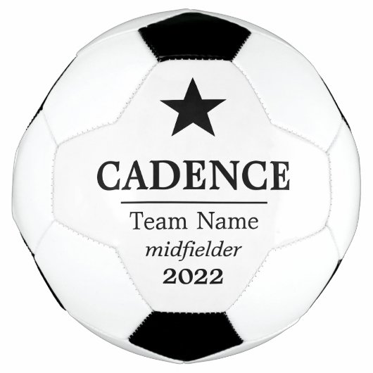 Ster Player Name and Soccer Team Voetbal (Voorkant)