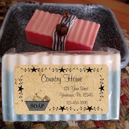 Ster-rand zeep-etiket etiket