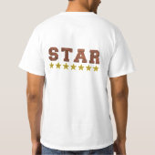 STER Rating Grappig Schattig Smiley Ster Design T-shirt (Achterkant)