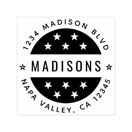 Ster Rond Script Terugkeeradres Zelfinkkend Stempe Zelfinktende Stempel (Design)