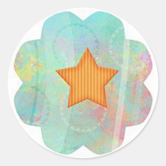 ster ronde sticker (Voorkant)