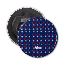 Ster Rood Wit/Blauw Knop Flesopener Button Flesopener