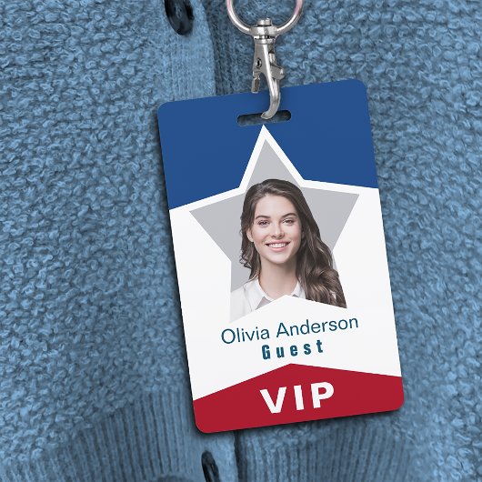 Ster Rood Wit Blauw VIP-foto-ID Badge