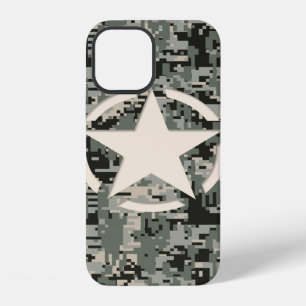 Ster sjabloon stijl Khaki Digitaal Camouflage iPhone 12 Hoesje