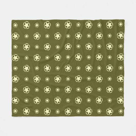 Ster sjabloon vintage sticker op camouflagekleur fleece deken (Voorkant (Horizontaal))
