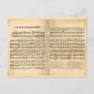  Ster Spangled Banner Song Sheet Lyrics Briefkaart