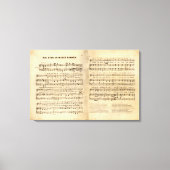  Ster Spangled Banner Song Sheet Lyrics Canvas Afdruk (Voorkant)