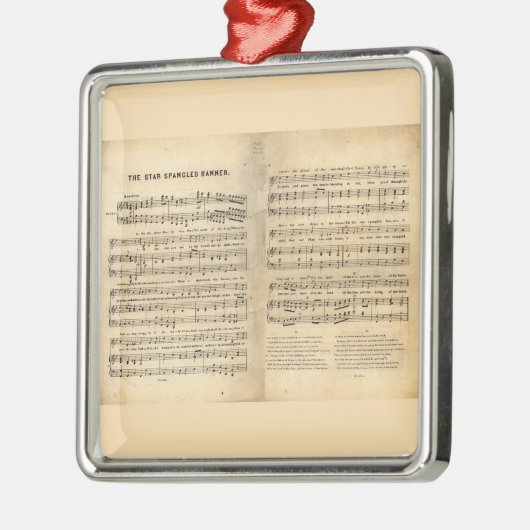  Ster Spangled Banner Song Sheet Lyrics Metalen Ornament (Links)