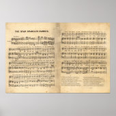  Ster Spangled Banner Song Sheet Lyrics Poster (Voorkant)