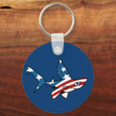 Ster-Spangled Cartoon Shark Sleutelhanger (Voorkant)