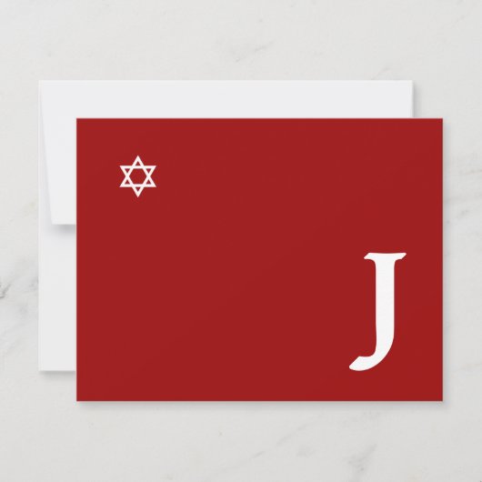Ster Star Bar Mitzvah Monogram RSVP-kaart RSVP Kaartje (Voorkant)
