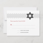 Ster Star Bar Mitzvah Monogram RSVP-kaart RSVP Kaartje (Achterkant)