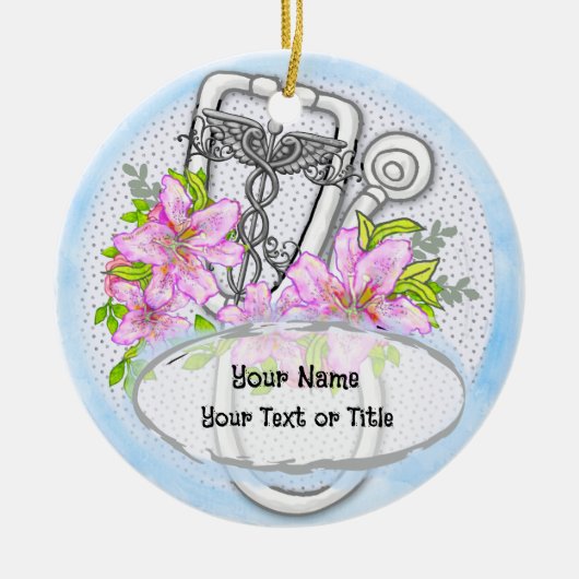 Ster stethoscoop keramisch ornament (Voorkant)