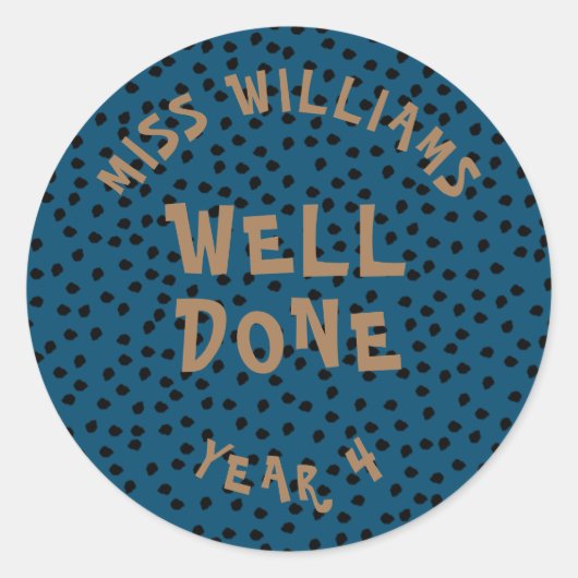 Ster-Sticker voor goede werkleraar Ronde Sticker (Voorkant)