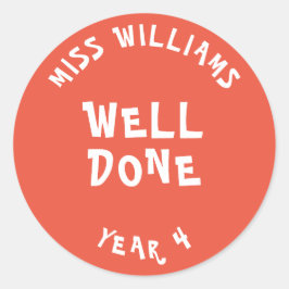 Ster-Sticker voor goede werkleraar Ronde Sticker