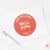 Ster-Sticker voor goede werkleraar Ronde Sticker (Envelop)