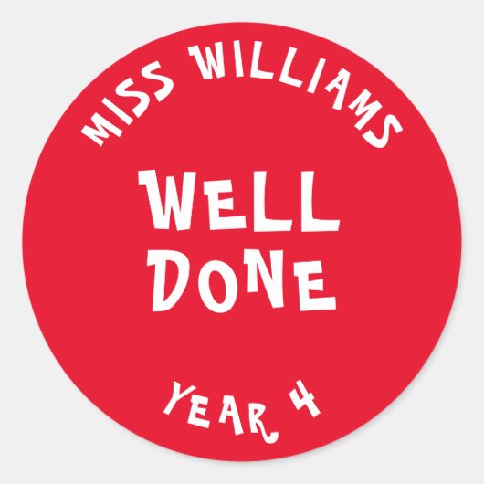 Ster-Sticker voor goede werkleraar Ronde Sticker (Voorkant)