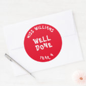 Ster-Sticker voor goede werkleraar Ronde Sticker (Envelop)