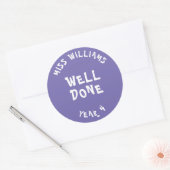 Ster-Sticker voor goede werkleraar Ronde Sticker (Envelop)