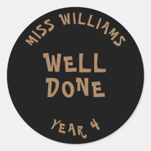 Ster-Sticker voor goede werkleraar Ronde Sticker