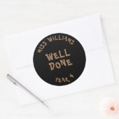 Ster-Sticker voor goede werkleraar Ronde Sticker (Envelop)