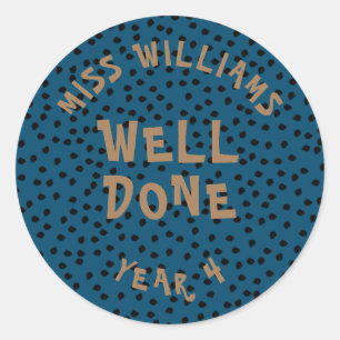 Ster-Sticker voor goede werkleraar Ronde Sticker