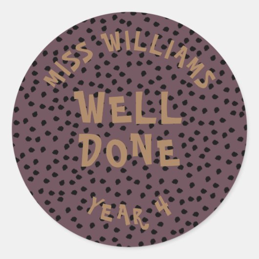 Ster-Sticker voor goede werkleraar Ronde Sticker (Voorkant)