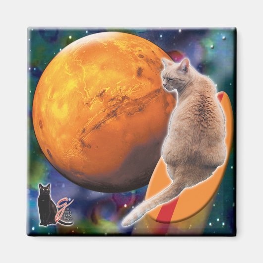 Ster Surfer-Kat Chilipeper Magneet (Voorkant)