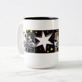 ster tweekleurige koffiemok (Voorkant links)