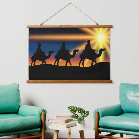 Ster van Bethlehem, Christus is geboren, Hangend Wandkleed (Woonkamer)