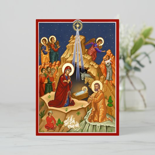 Ster van Bethlehem Folie Feestdagenkaart (Staand Voorkant)