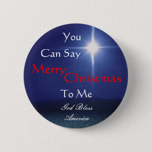 Ster van Bethlehem, kan zeggen, Merry, ... - Geper Ronde Button 5,7 Cm