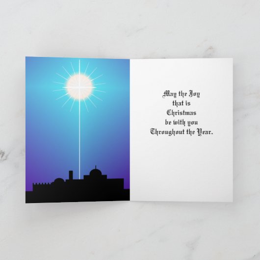 Ster van Bethlehem Kerst Kaart (Binnen)