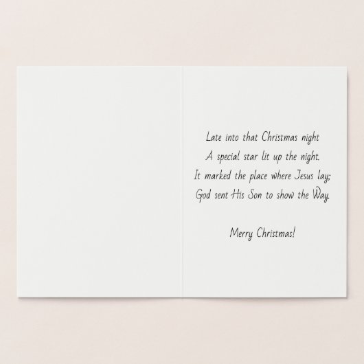 Ster van Bethlehem Kerst Kaart - Folie (Binnen)