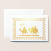 Ster van Bethlehem Luxury Real Folie kerstkaarten Folie Kaarten (Voorkant met envelop)