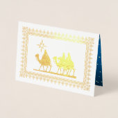 Ster van Bethlehem Luxury Real Folie kerstkaarten Folie Kaarten (Voorkant)