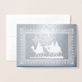 Ster van Bethlehem Luxury Real Folie kerstkaarten Kaarten (Voorkant met envelop)