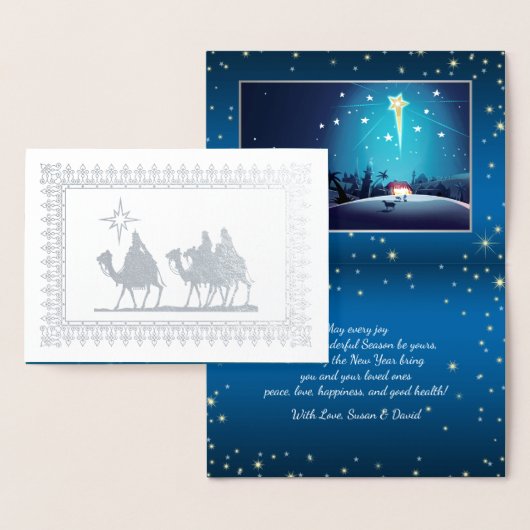 Ster van Bethlehem Luxury Real Folie kerstkaarten Kaarten (Display)