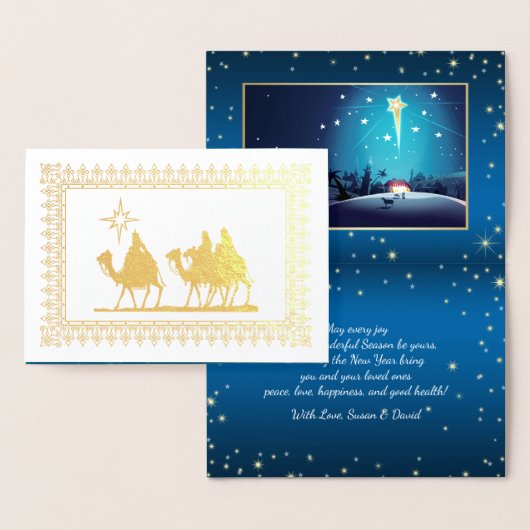 Ster van Bethlehem Luxury Real Folie kerstkaarten Kaarten (Display)