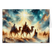Ster van Bethlehem met Magi Volgend op Kerstmis (Voorkant Horizontaal)