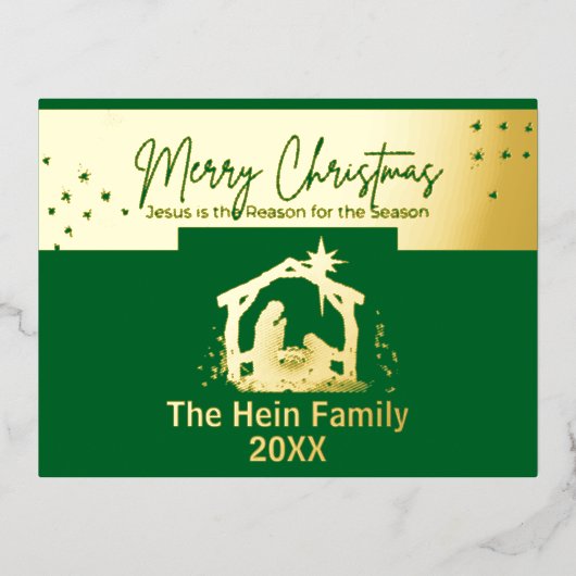 Ster van Bethlehem Natitivity Scene Kerstmis Folie Feestdagen Briefkaart (Voorkant)