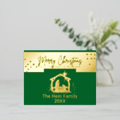 Ster van Bethlehem Natitivity Scene Kerstmis Folie Folie Feestdagen Briefkaart (Staand Voorkant)