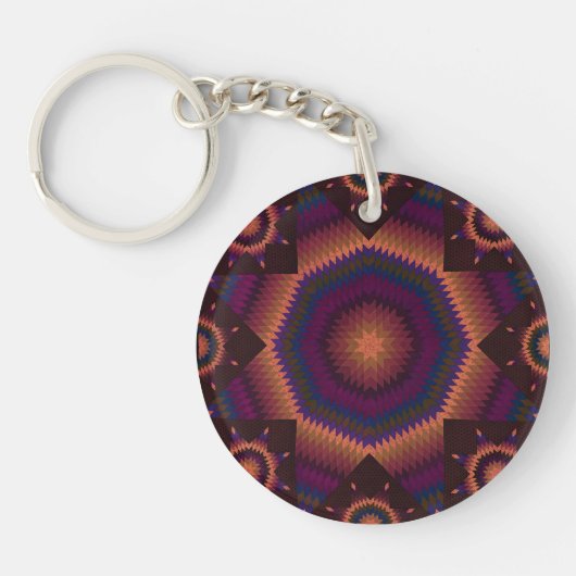 Ster van Bethlehem Quilt warmte Sleutelhanger (Voorkant)