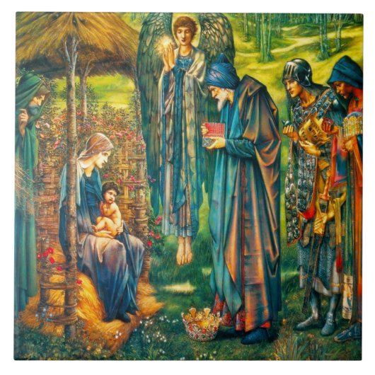 Ster van Bethlehem Tile Trivet of Gift Box Tegeltje (Voorkant)