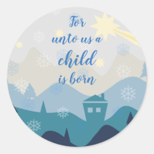 Ster van Bethlehem / Voor ons is een kind geboren Ronde Sticker
