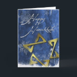 Ster van Daivd en Snowflakes Feestdagen Kaart<br><div class="desc">Een schilderij van sneeuwvlokken en de Star van David voor Hanukkah.</div>