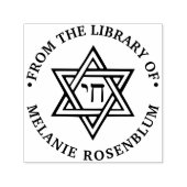 Ster van David #1 Chai Ronde Bibliotheek Boeknaam Zelfinktende Stempel (Design)