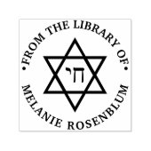 Ster van David #4 Chai Ronde Bibliotheek Boeknaam Zelfinktende Stempel (Design)