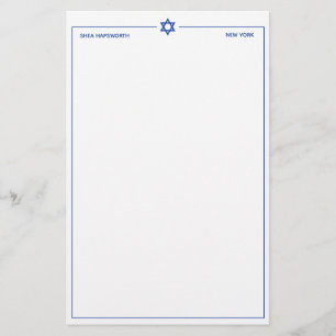 Ster van David 5,5 x 8,5-inch Persoonlijke Station Briefpapier