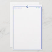 Ster van David 5,5 x 8,5-inch Persoonlijke Station Briefpapier (Voorkant / Achterkant)